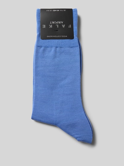 Falke Sokken van scheerwolmix met logoprint, model 'Airport' Aquablauw - 3