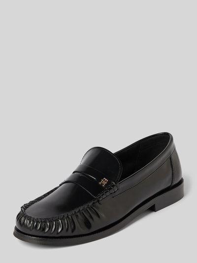 Tommy Hilfiger Lederloafers mit Logo-Applikation Modell 'ABRASIVATO' BLACK 1