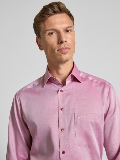 OLYMP Regular fit zakelijk overhemd van puur katoen Rood - 3