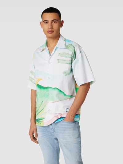 Jack & Jones Regular fit vrijetijdsoverhemd met 1/2-mouwen, model 'LANDSCAPE' Offwhite - 4