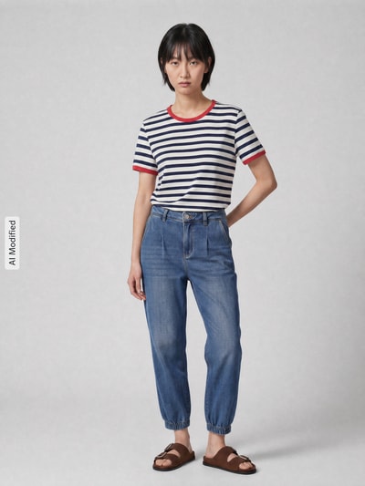 Buena Vista Barrel Jeans aus Baumwoll-Mix  Hellblau 1