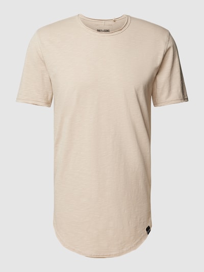 Only & Sons T-shirt met afgeronde zoom, model 'MATT' Beige - 2