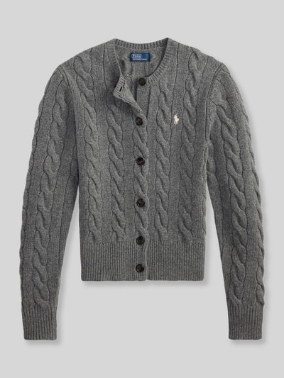 Polo Ralph Lauren Regular Fit Strickjacke aus Wolle mit Kaschmir-Anteil Mittelgrau Melange 2