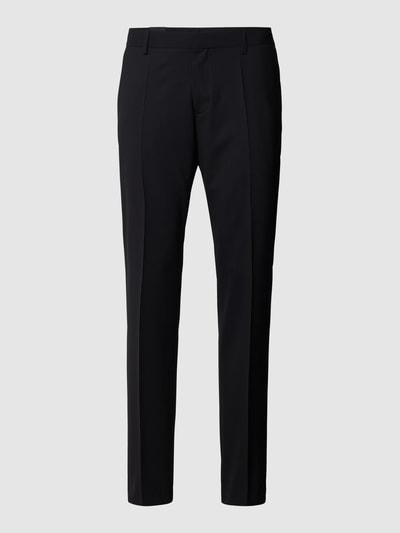 BOSS Slim fit pantalon van scheerwolmix, model 'Genius' Zwart - 2