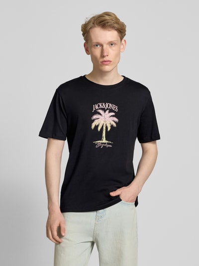 Jack & Jones T-Shirt mit Motiv-Print Modell 'ALMERIA' Black 4