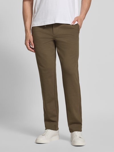 Lindbergh Stoffen broek met elastische band Olijfgroen - 4