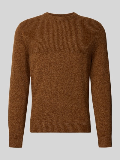 Brax Gebreide pullover met ribboorden, model 'Rick' Camel - 2