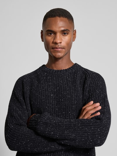 Armedangels Regular Fit Strickpullover aus Baumwoll-Woll-Mix Modell 'KIAANO' Black 3