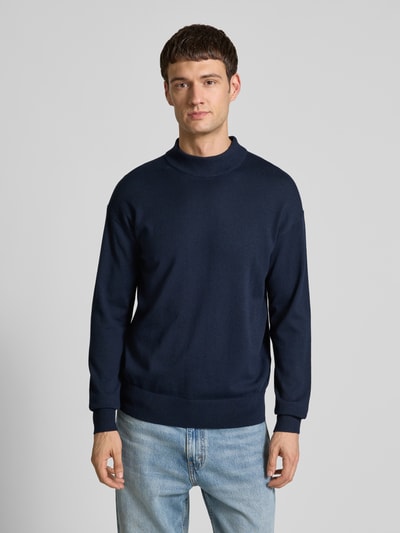 Scotch & Soda Strickpullover mit gerippten Abschlüssen Marine 4