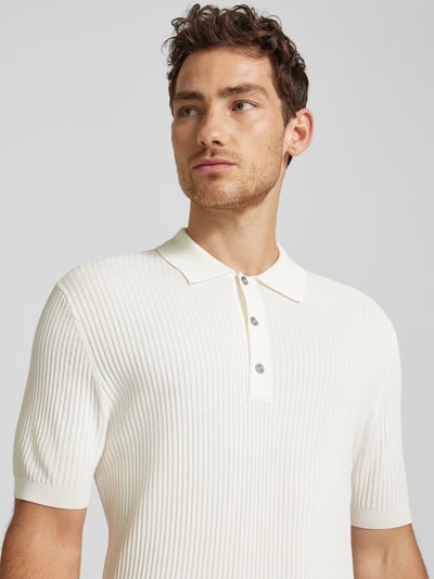 Mango Regular Fit Poloshirt mit Knopfleiste Modell 'talaia' Offwhite 3