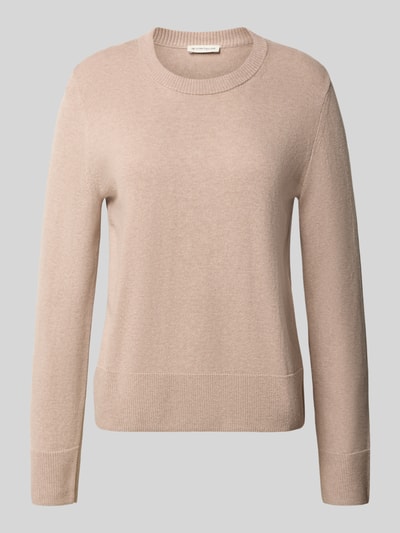 Tom Tailor Regular fit gebreide pullover van een mix van katoen en kasjmier
 Taupe gemêleerd - 2
