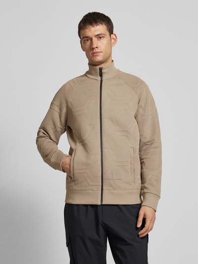 BOSS Green Sweatjacke mit Stehkragen Beige 4