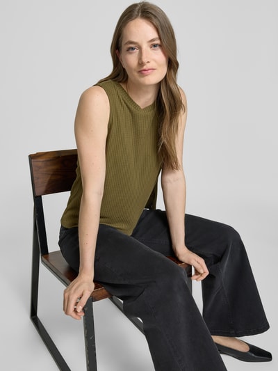 Tom Tailor Denim Loose fit top met wafelstructuur Olijfgroen - 3