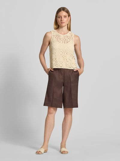 Raphaela By Brax Regular Fit Bermuda aus Leinen-Mix Modell 'PHILIPA' Hellbraun 1