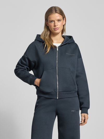 Review Oversized Sweatjacke mit Kapuze Dunkelblau 4