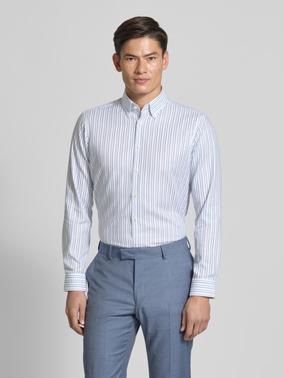 Christian Berg Men Regular Fit Business-Hemd aus reiner Baumwolle Bleu 4