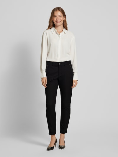 Angels Slim fit chino met siersteentjes, model 'LOUISA' Zwart - 1