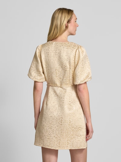 YAS Wikkeljurk met pofmouwen, model 'JACKY' Goud gemêleerd - 5