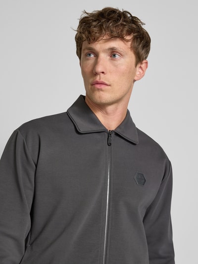 BOSS Green Regular Fit Sweatjacke aus Baumwoll-Mix Modell 'FUTURE' Dunkelgrau 3