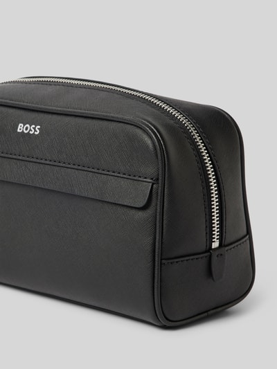 BOSS Kulturtasche mit Label-Print Modell 'Zair' Black 2