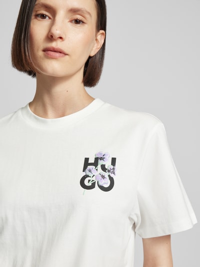 HUGO T-shirt met logoprint Offwhite - 3