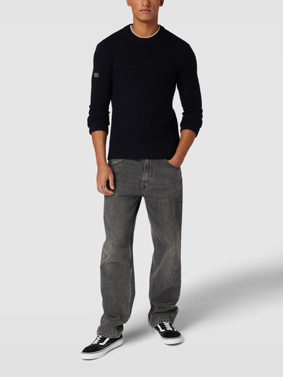 Superdry Strickpullover mit Woll-Anteil Modell 'JACOB CABLE CREW' Dunkelblau 1