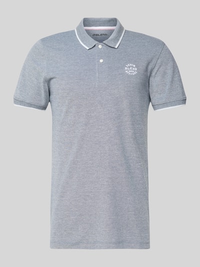 Blend Regular fit poloshirt met ribboorden, model 'NATE' Marineblauw - 2