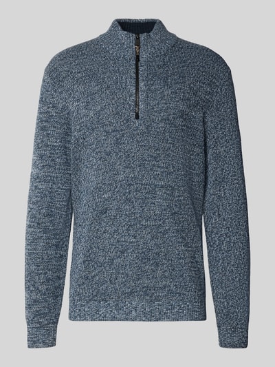 camel active Slim Fit Troyer mit Reißverschluss Modell 'Mouline' Petrol 2