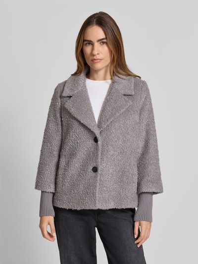COMMA Teddyjacke mit Woll-Anteil und Reverskragen Mittelgrau 4