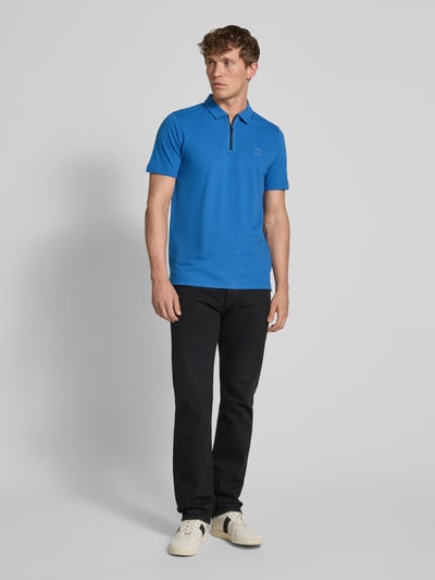 Lerros Koszulka polo o kroju regular fit z detalem z logo Petrol 1