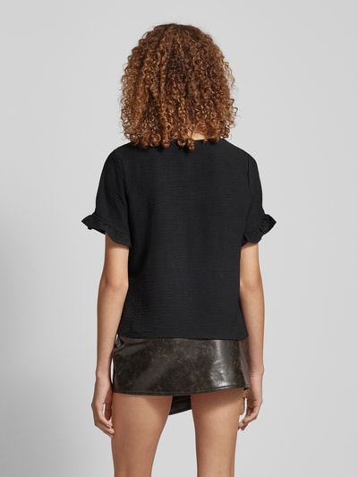 Pieces T-shirt met structuurmotief, model 'ARIANNA' Zwart - 5