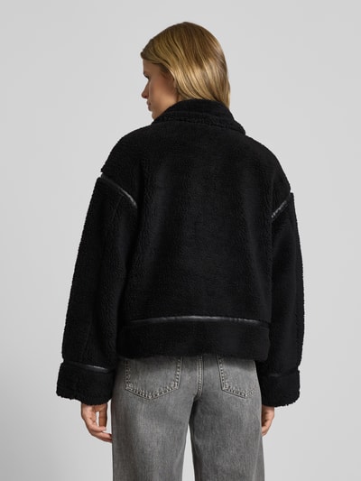 ONLY Kurtka z futerka o kroju regular fit z detalami ze skóry model ‘MICHELLE’ Czarny 5