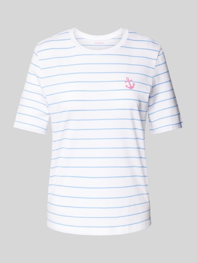 Montego T-shirt met streepmotief Blauw - 2