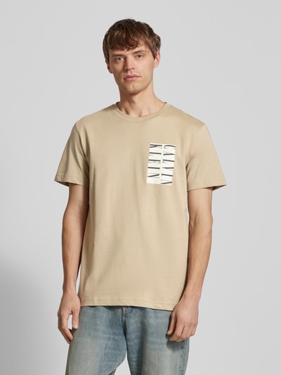 Calvin Klein Jeans T-Shirt mit Label-Print Beige 4