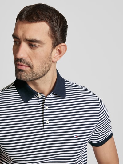 Tommy Hilfiger Slim fit poloshirt met logostitching, model '1985' Marineblauw - 3