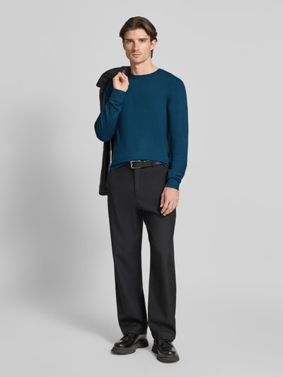 MCNEAL Strickpullover mit gerippten Abschlüssen Petrol Melange 1