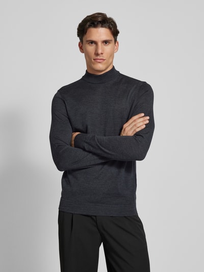 Strellson Gebreide pullover met ribboorden, model 'Marek' Antraciet - 4