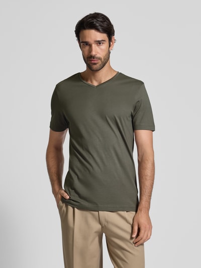 Christian Berg Men T-Shirt mit V-Ausschnitt Metallic Gruen 4