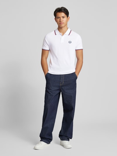 SERGIO TACCHINI Regular Fit Poloshirt mit Logo-Stitching Modell 'SERGIO' Weiss 1