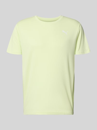Produktfoto, TRAINING T-Shirt mit Label-Detail Modell von PUMA PERFORMANCE, hellgelb, gerader Schnitt, Rundhalsausschnitt, kurzärmelig