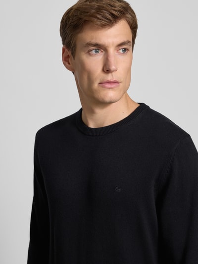 Christian Berg Men Gebreide pullover met ribboorden Zwart - 3