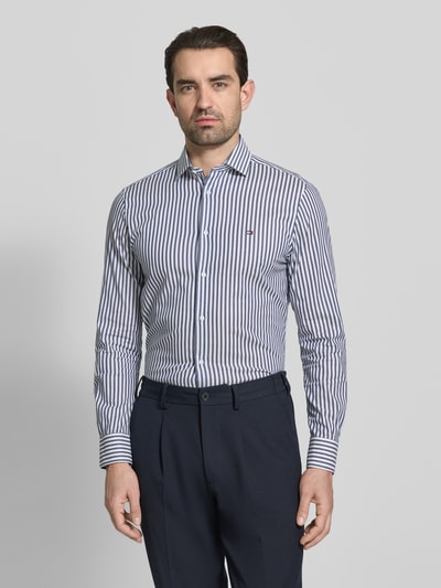 Tommy Hilfiger Tailored Fit Businesshemd aus Baumwoll-Mix Marine 4