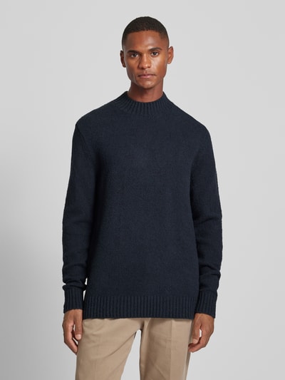 Drykorn Gebreide pullover met opstaande kraag, model 'ZAYYN' Marineblauw - 4