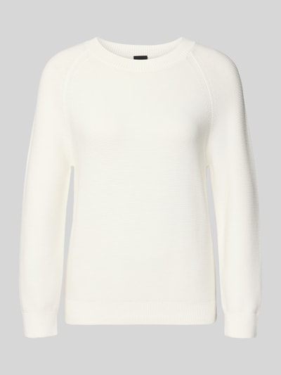 Produktfoto, Boxy Fit Strickpullover aus reiner Baumwolle Modell 'FOVILA' von BOSS in Optik: Unifarben, Materialverarbeitung: Strick, reine Baumwolle, Passform: Boxy-Fit, Kragenform: Crew Neck, Ärmelform: Langarm, Raglanärmel, Ärmelabschluss: Gerippt, Rumpfabschluss: Gerippt.