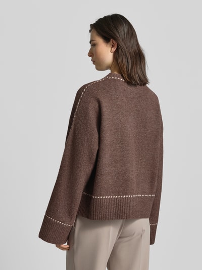 Neo Noir Relaxed fit blouse met wol, model 'Roeme' Middenbruin - 5