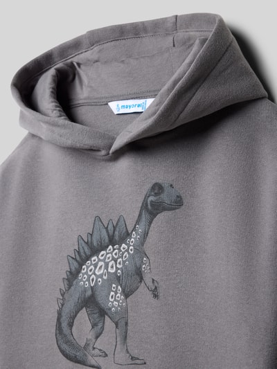 Mayoral Bluza o kroju regular fit z kapturem i nadrukiem z motywem Średnioszary 2