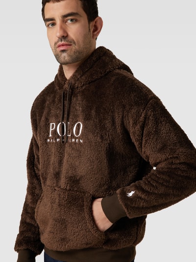 Polo Ralph Lauren Hoodie met labelstitching Chocoladebruin - 3