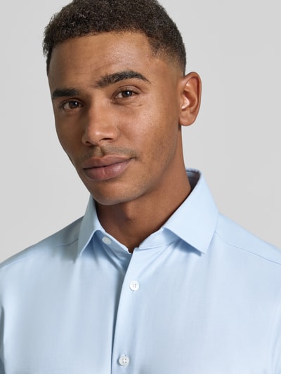 OLYMP modern fit zakelijk overhemd van katoenmix Bleu - 3