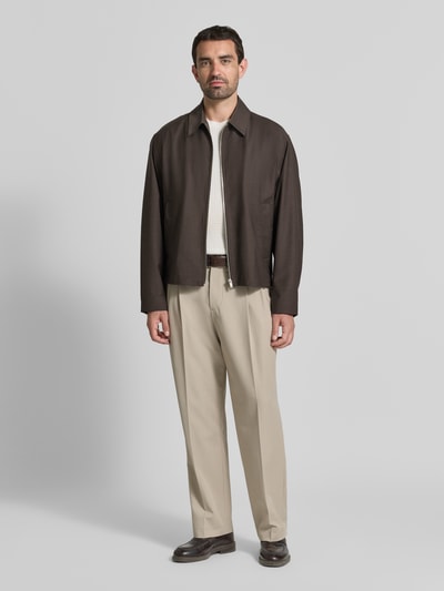DRYKORN Regular Fit Hemdjacke mit Reißverschluss Modell 'RIKKO' Dunkelbraun 1