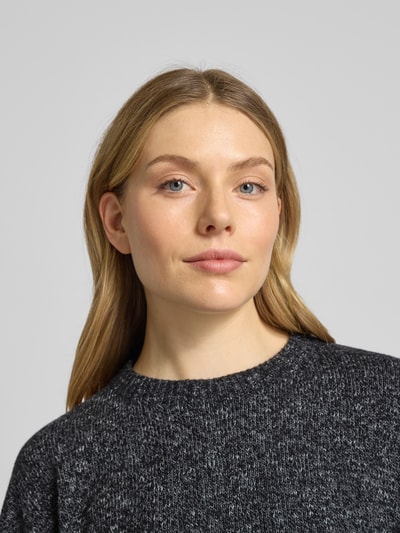 Drykorn Gebreide pullover met ribboorden, model 'MALESE' Donkergrijs gemêleerd - 3